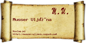 Musser Uljána névjegykártya